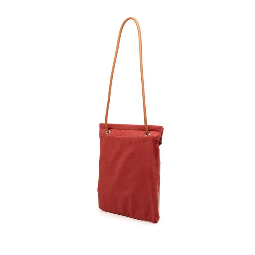 Hermès Toile Aline Grooming Bag MM Red Very good condition - Back View