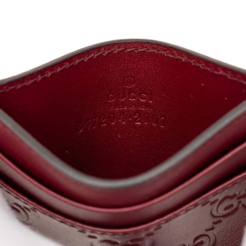 Gucci Guccissima Card Holder Red Leather Very good condition - Box View