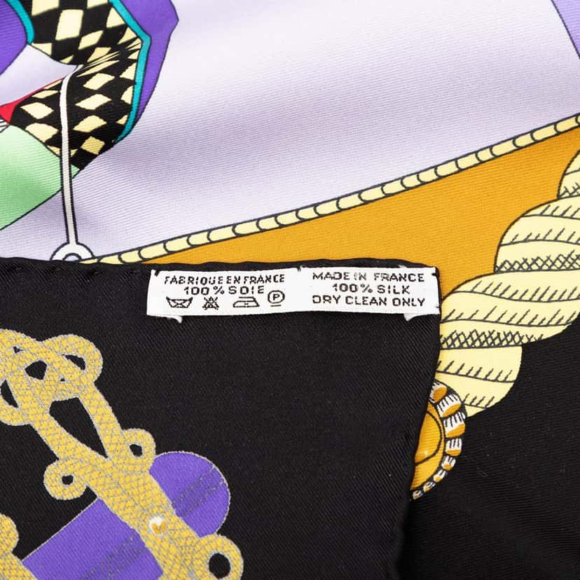 Hermès Circus Silk Scarf Black Very good condition - Back View