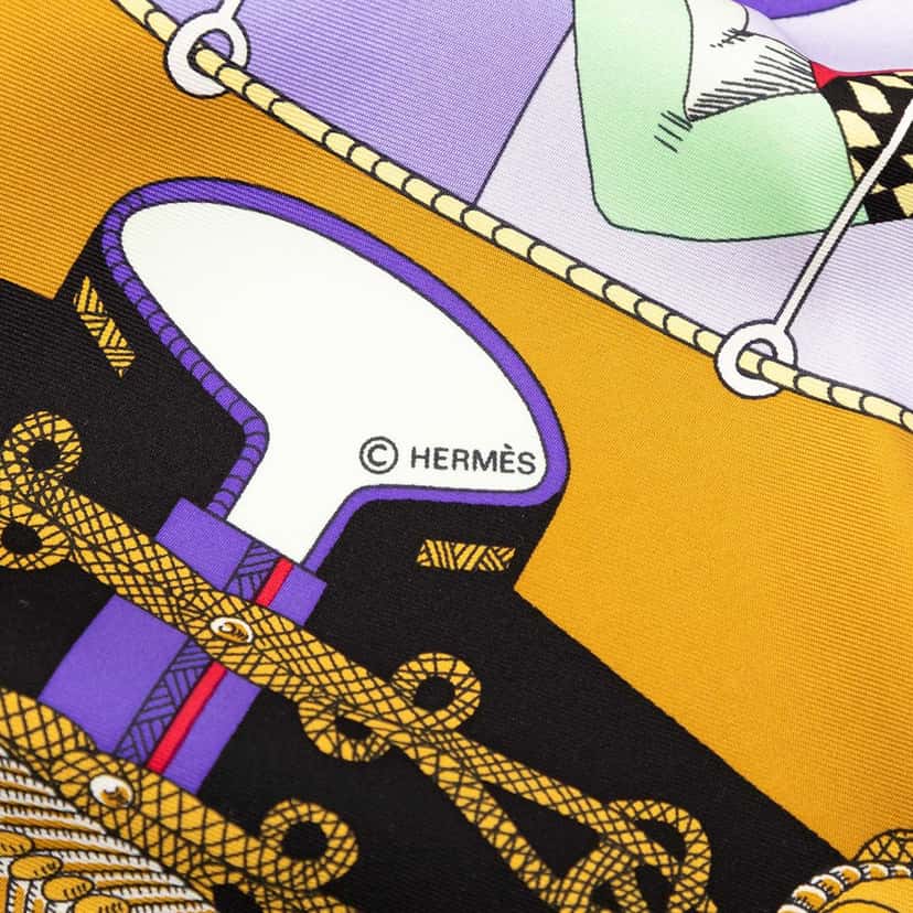 Hermès Circus Silk Scarf Black Very good condition - Inside View