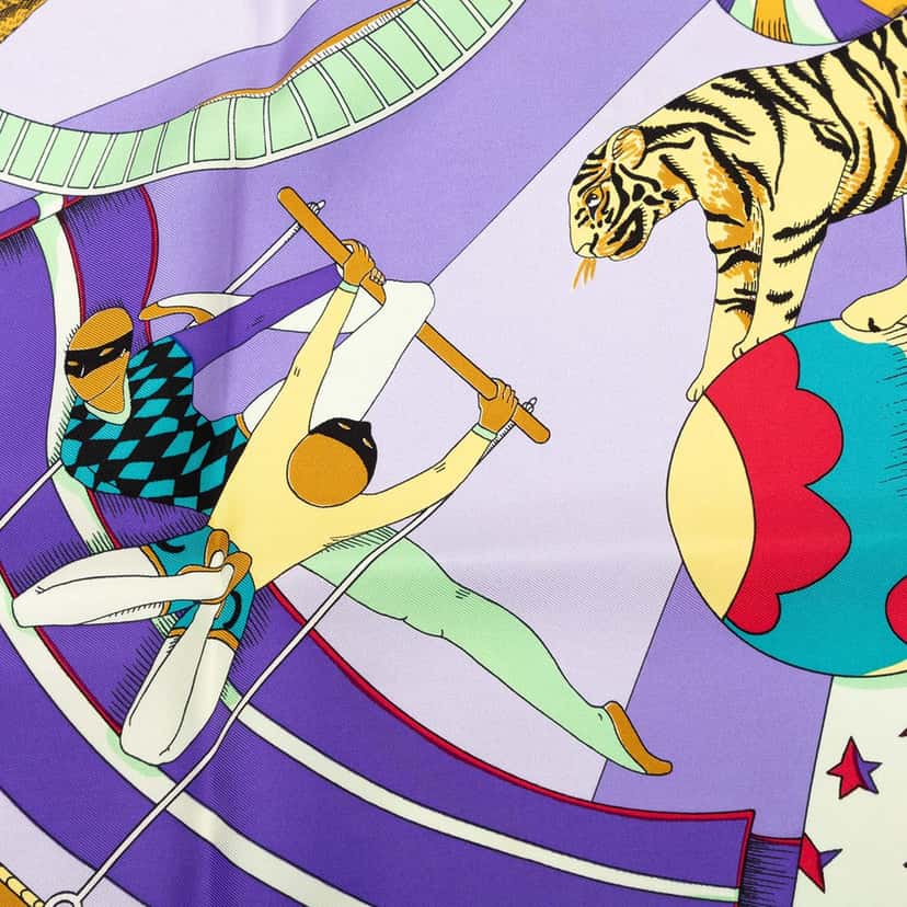 Hermès Circus Silk Scarf Black Very good condition - Box View