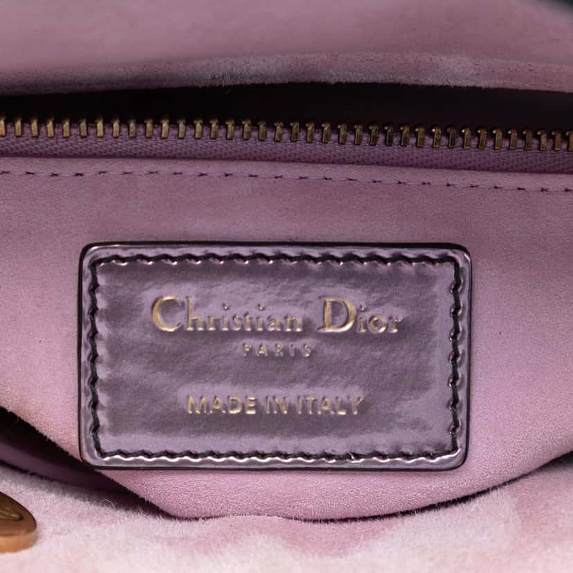 Dior Mini Metallic Patent Lady Dior Pink Leather Very good condition - Box View
