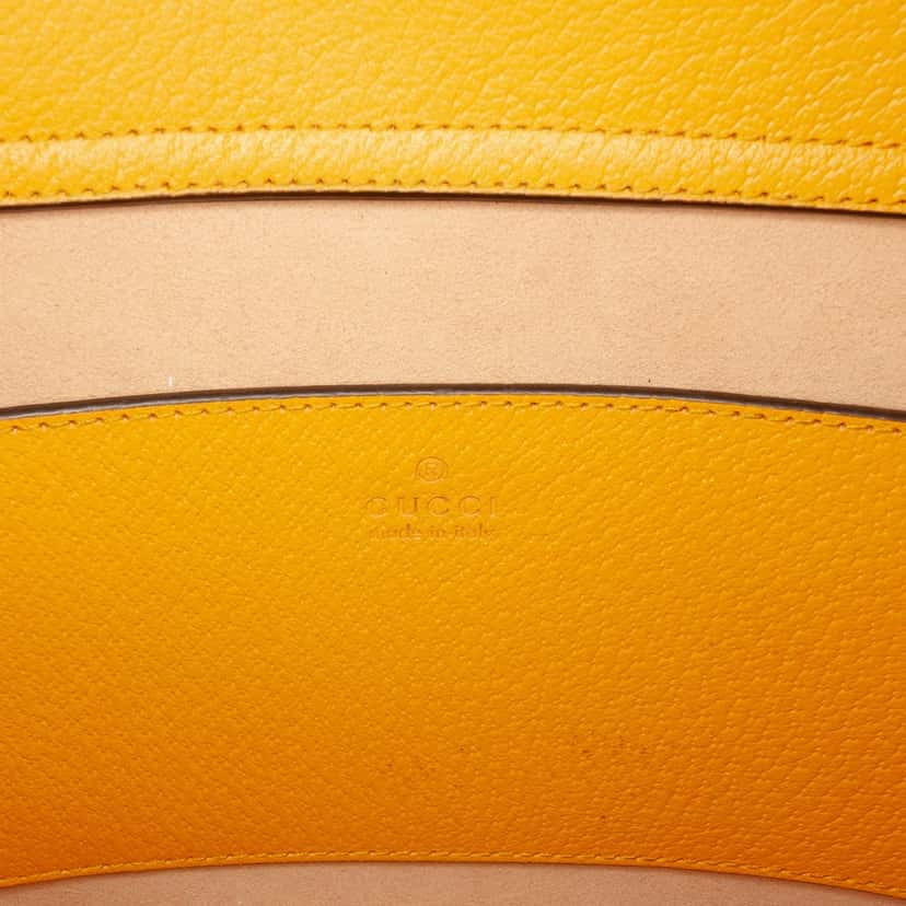 Gucci Medium Leather Bamboo Diana Satchel Yellow Leather Good condition - Box View