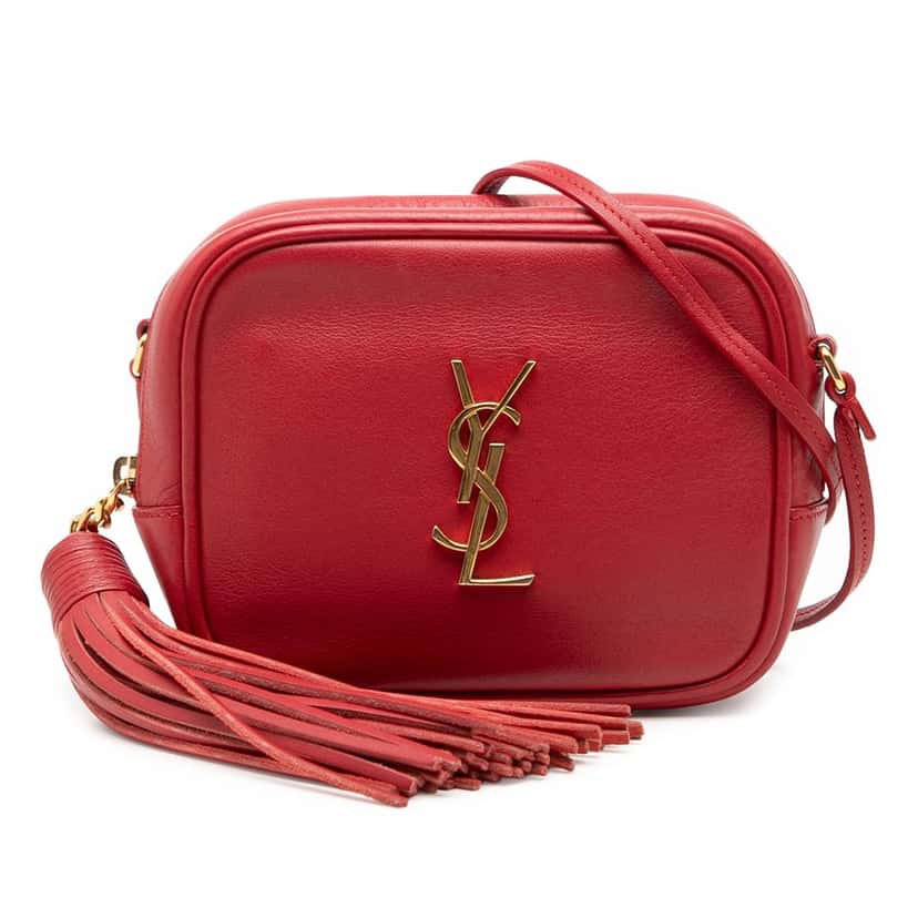 Saint Laurent Calfskin Monogram Blogger Bag Red Leather Very good condition - Front View