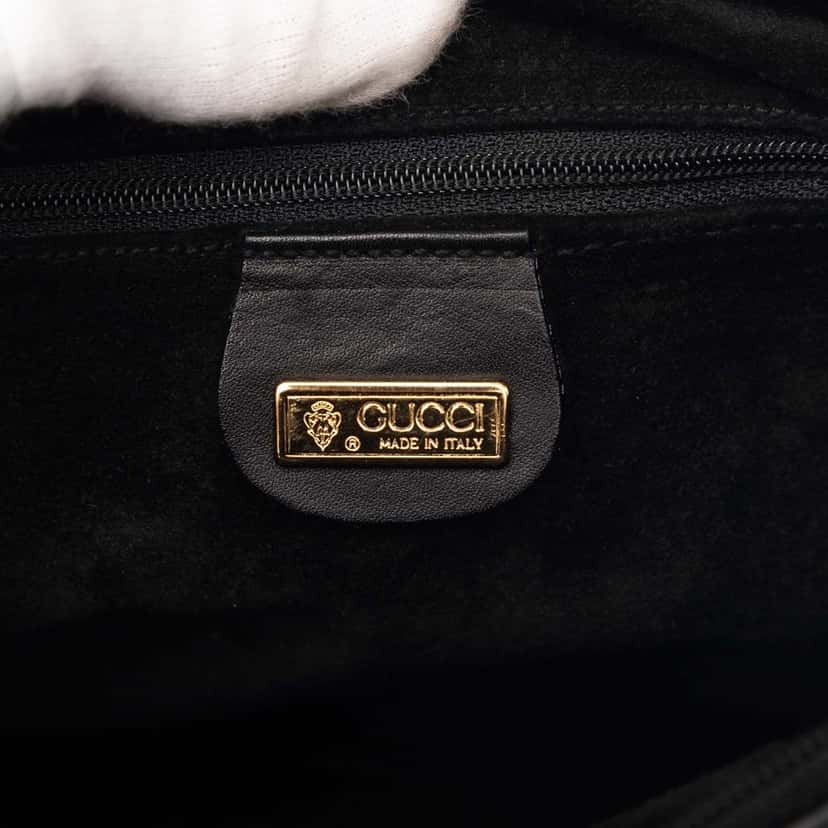 Gucci Calfskin Handbag Black Leather Very good condition - Box View