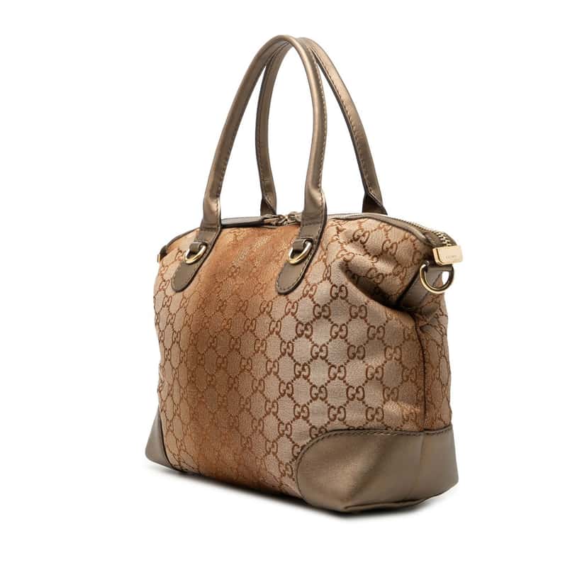 Gucci GG Lurex Heart Bit Satchel Brown Very good condition - Back View