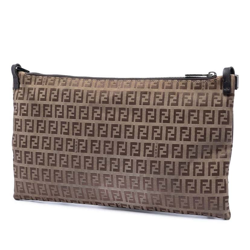 Fendi Zucchino Canvas Crossbody Beige Very good condition - Back View