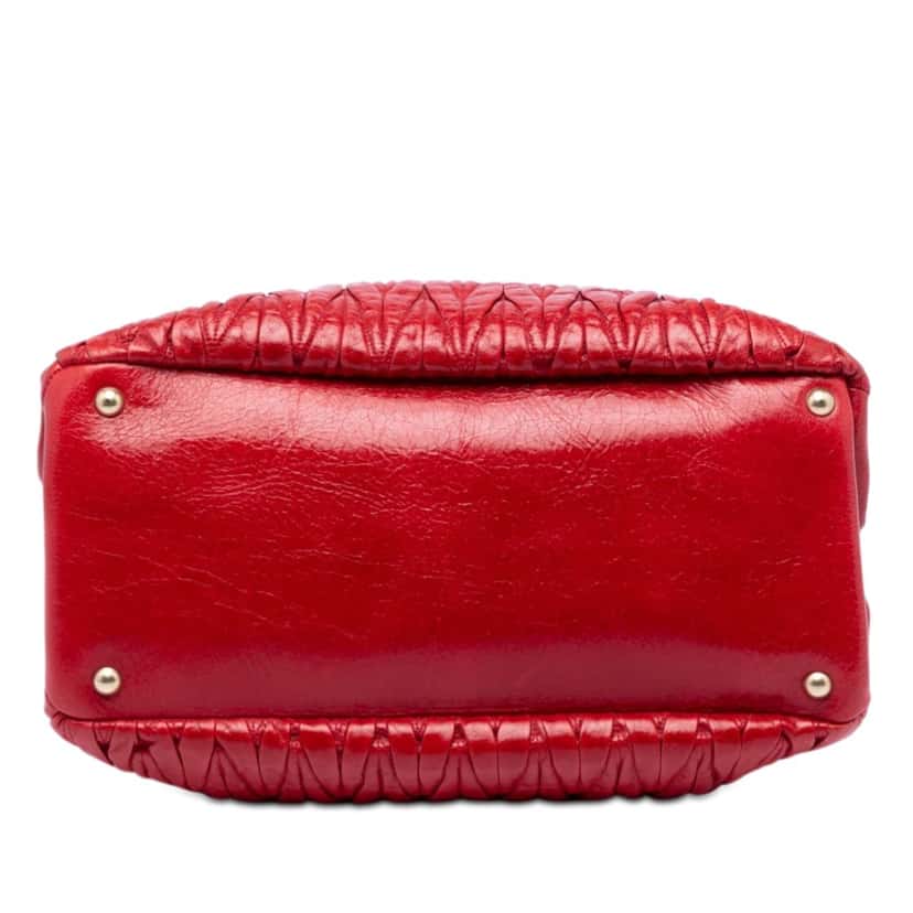 Miu Miu Matelasse Nappa Convertible Tote Red Leather Very good condition - Inside View