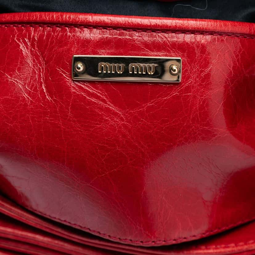 Miu Miu Matelasse Nappa Convertible Tote Red Leather Very good condition - Box View