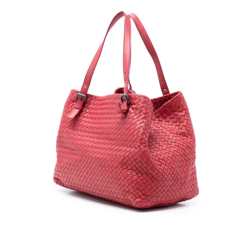 Bottega Veneta Large Nappa Intrecciato Cesta Tote Red Leather Very good condition - Back View
