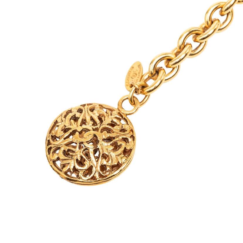 Chanel Gold Plated Equestrian Medallion Chain Belt Gold Metal Very good condition - Back View
