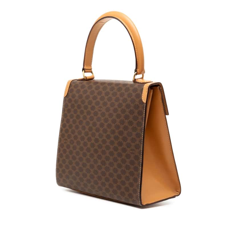Celine Macadam Coated Canvas Handbag Brown Very good condition - Back View