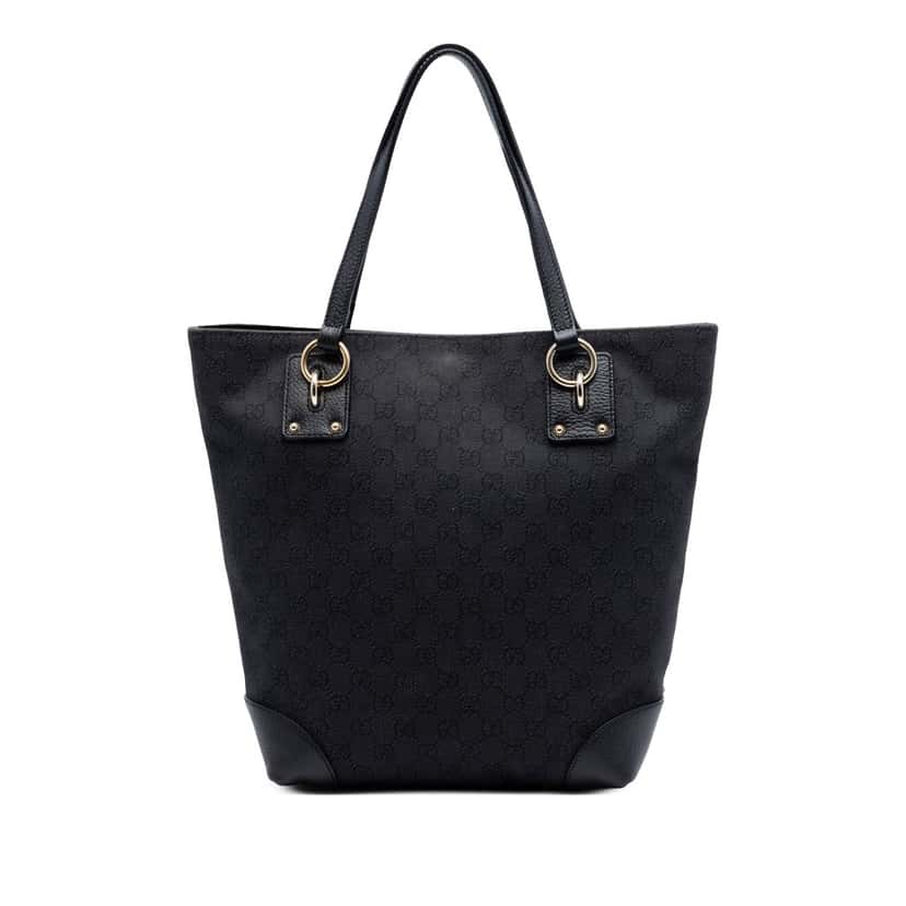 Gucci GG Denim Charm Tote Black Very good condition - Front View