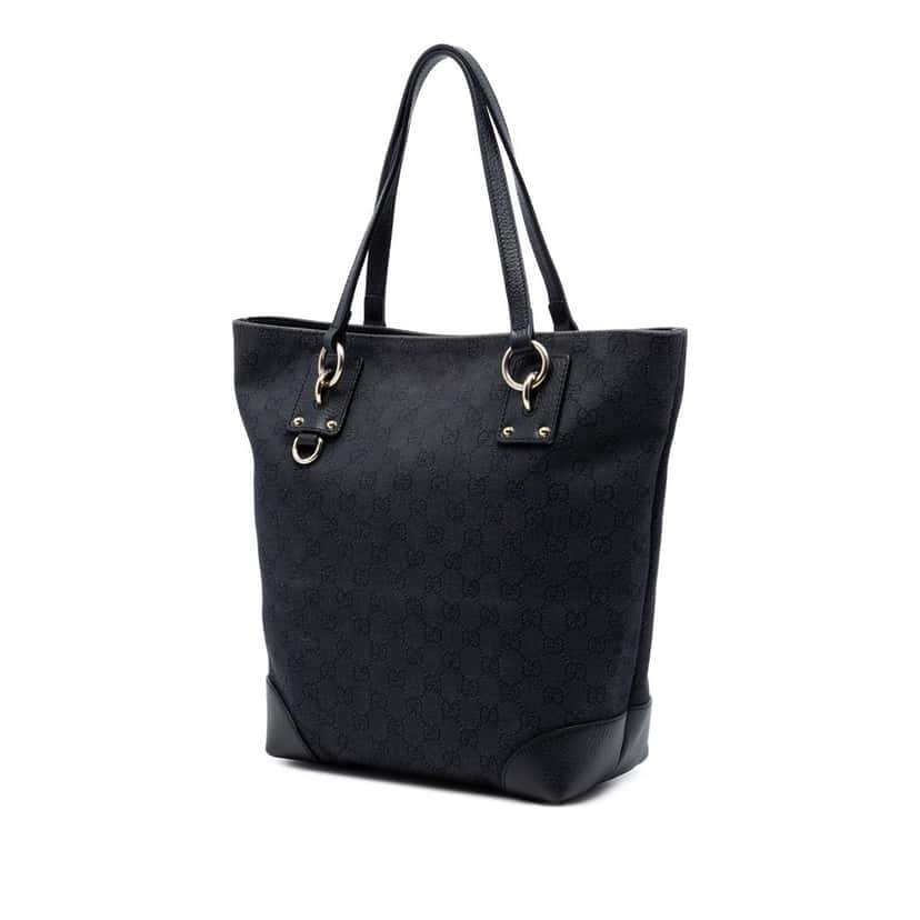 Gucci GG Denim Charm Tote Black Very good condition - Back View