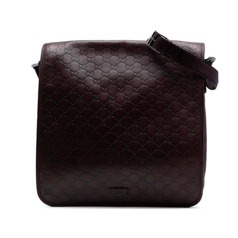 Gucci Guccissima Crossbody Brown Leather Very good condition - Front View