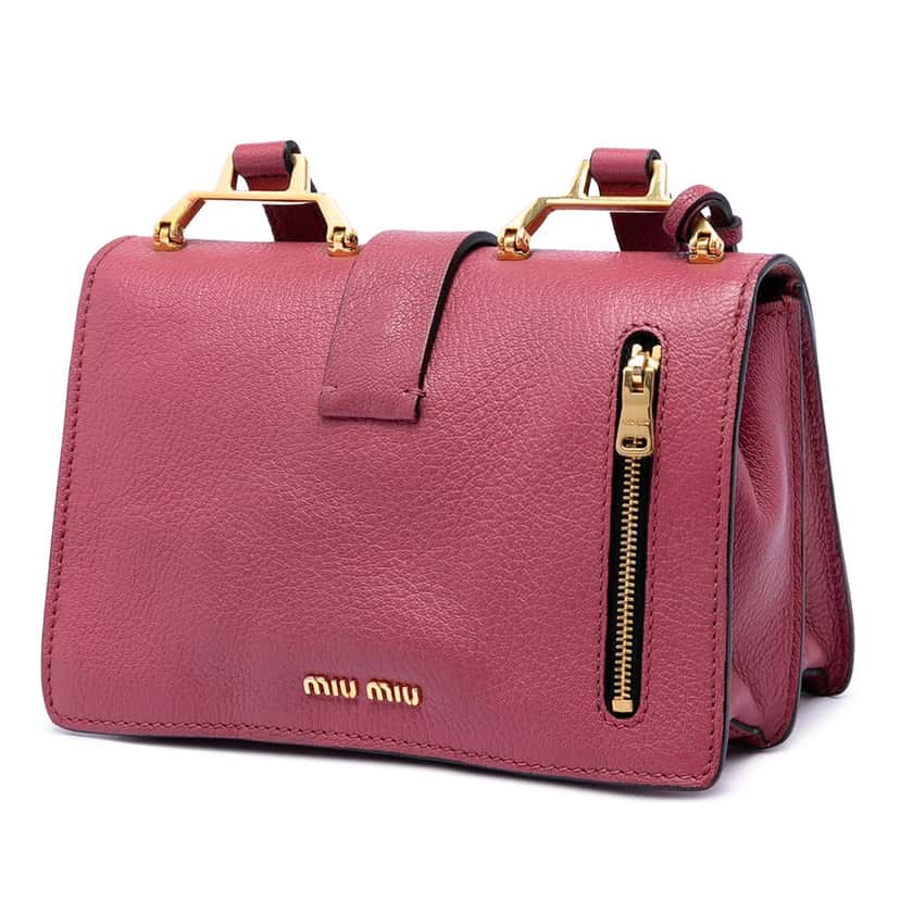Miu Miu Goatskin Madras Crossbody Red Leather Very good condition - Back View