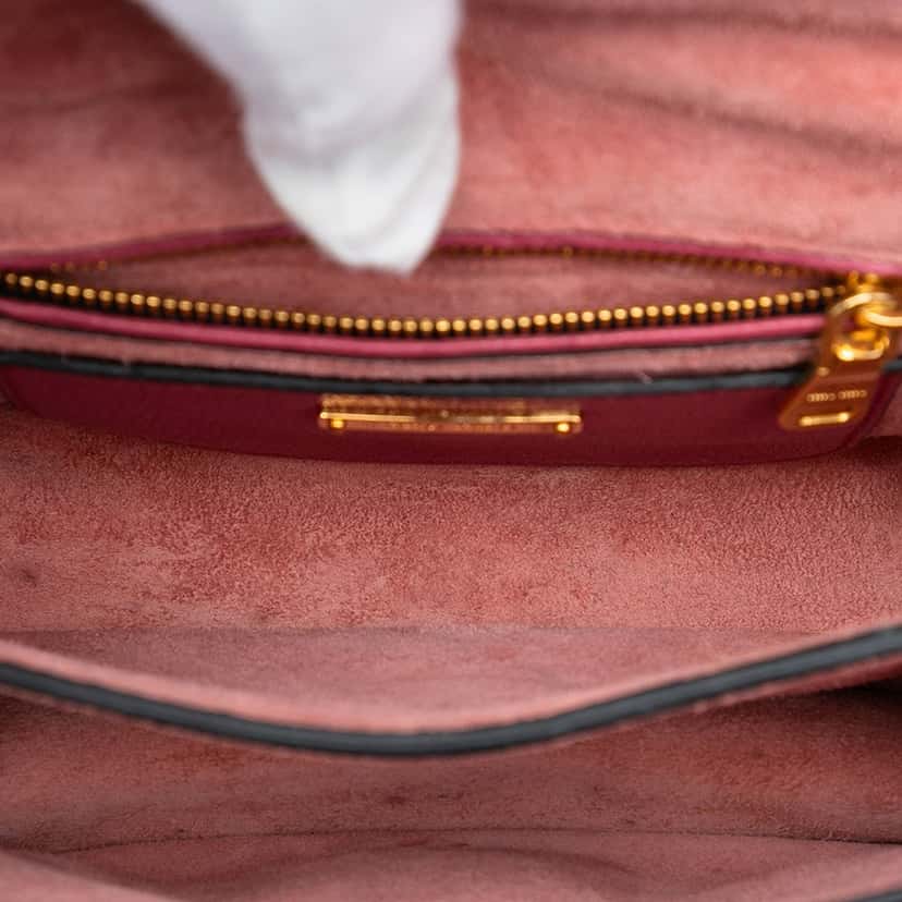 Miu Miu Goatskin Madras Crossbody Red Leather Very good condition - Model View