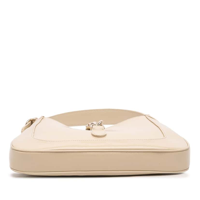 Gucci Small Calfskin Web Jackie 1961 Crossbody Beige Leather Very good condition - Inside View