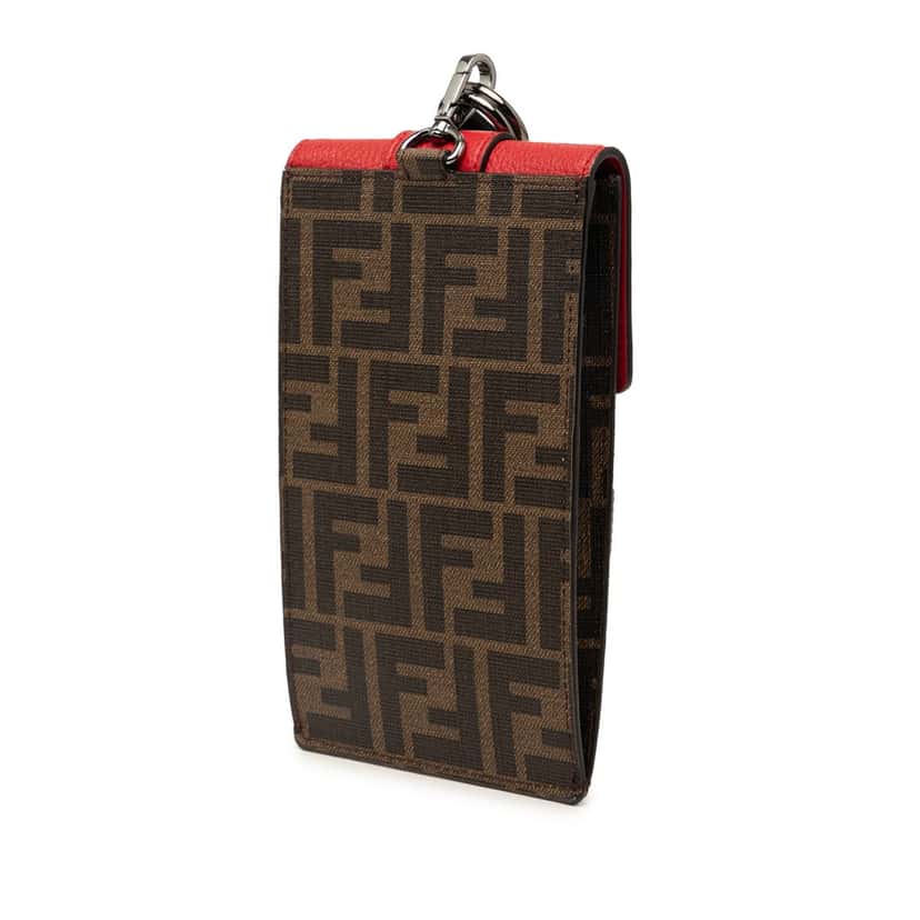 Fendi Zucca Coated Canvas Phone Holder Crossbody Brown Very good condition - Back View