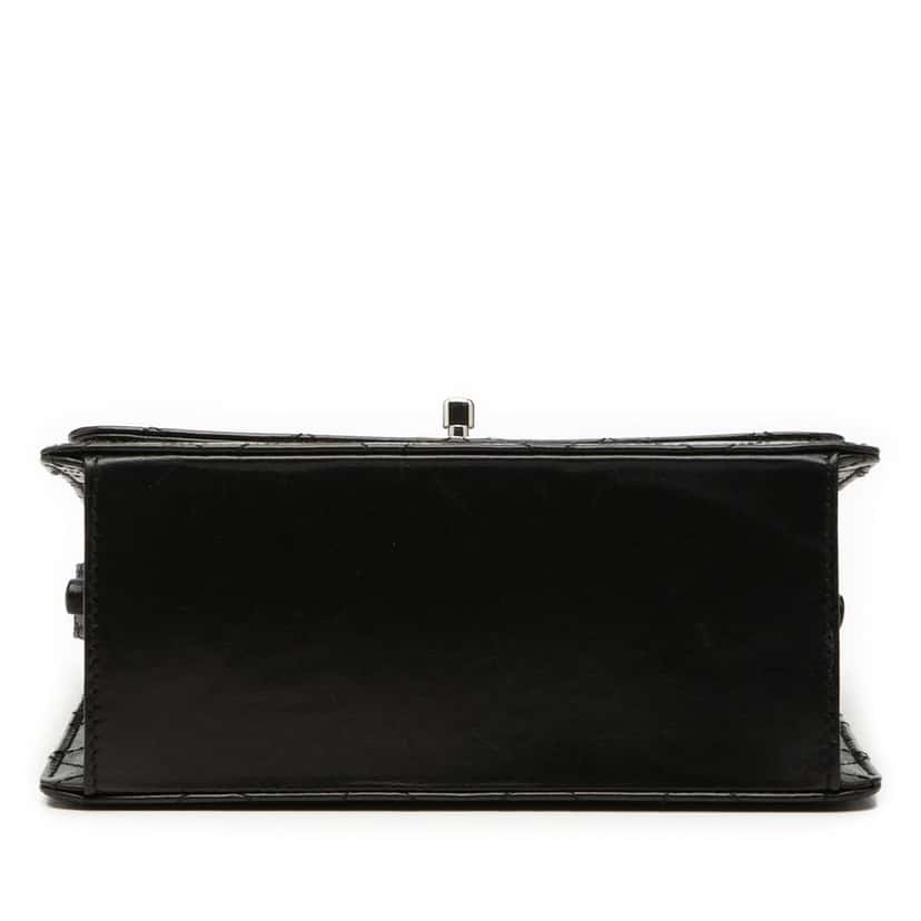 Chanel CC Quilted Lambskin Flap Shoulder Bag Black Leather Very good condition - Inside View