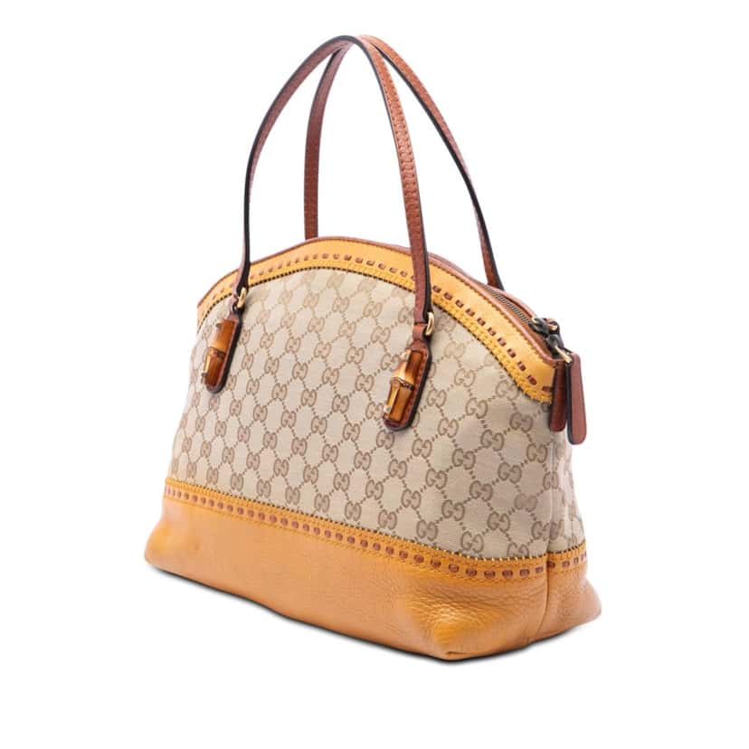 Gucci GG Canvas Laidback Crafty Handbag Beige Very good condition - Back View
