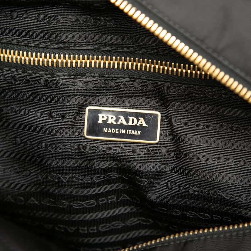 Prada Saffiano Trimmed Tessuto Satchel Black Very good condition - Box View
