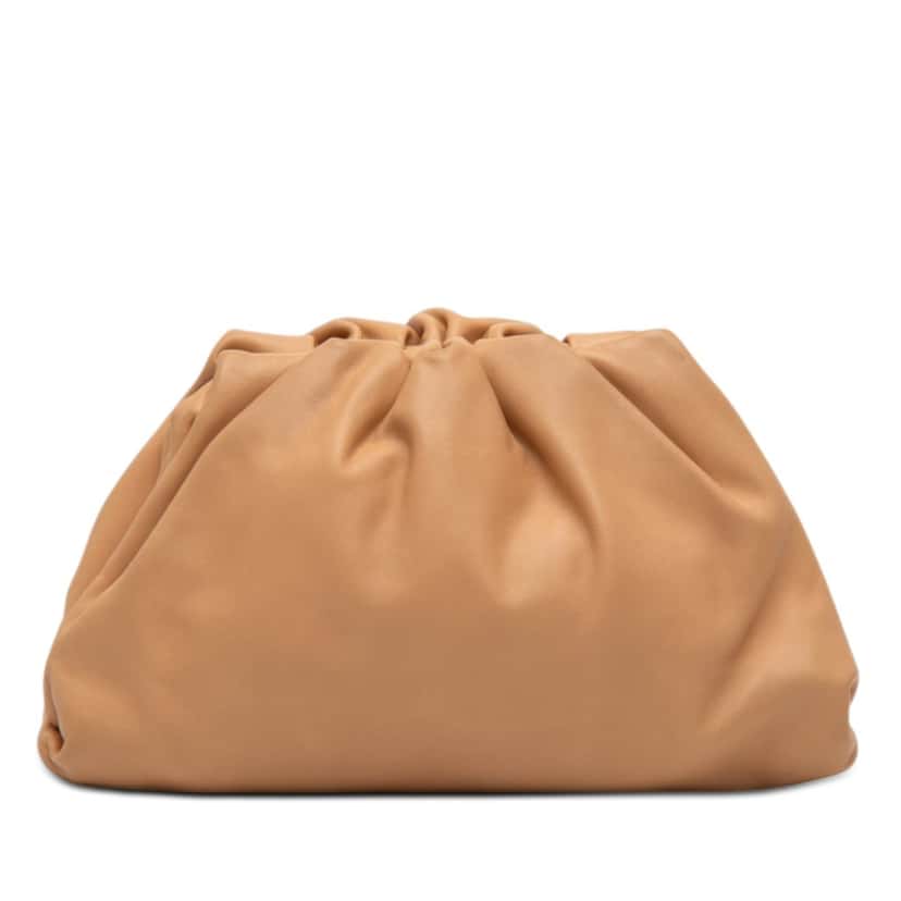 Bottega Veneta Teen Lambskin Pouch Beige Leather Very good condition - Front View