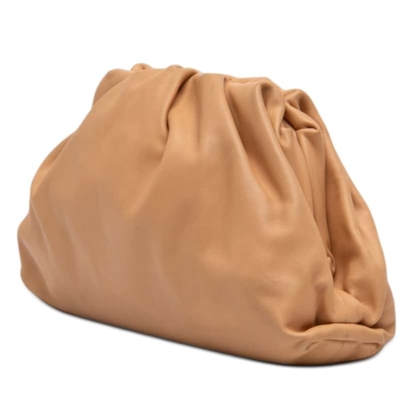 Bottega Veneta Teen Lambskin Pouch Beige Leather Very good condition - Back View