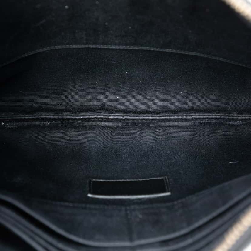 Saint Laurent Grain De Poudre Monogram Monochrome iPad Case Black Leather Very good condition - Model View