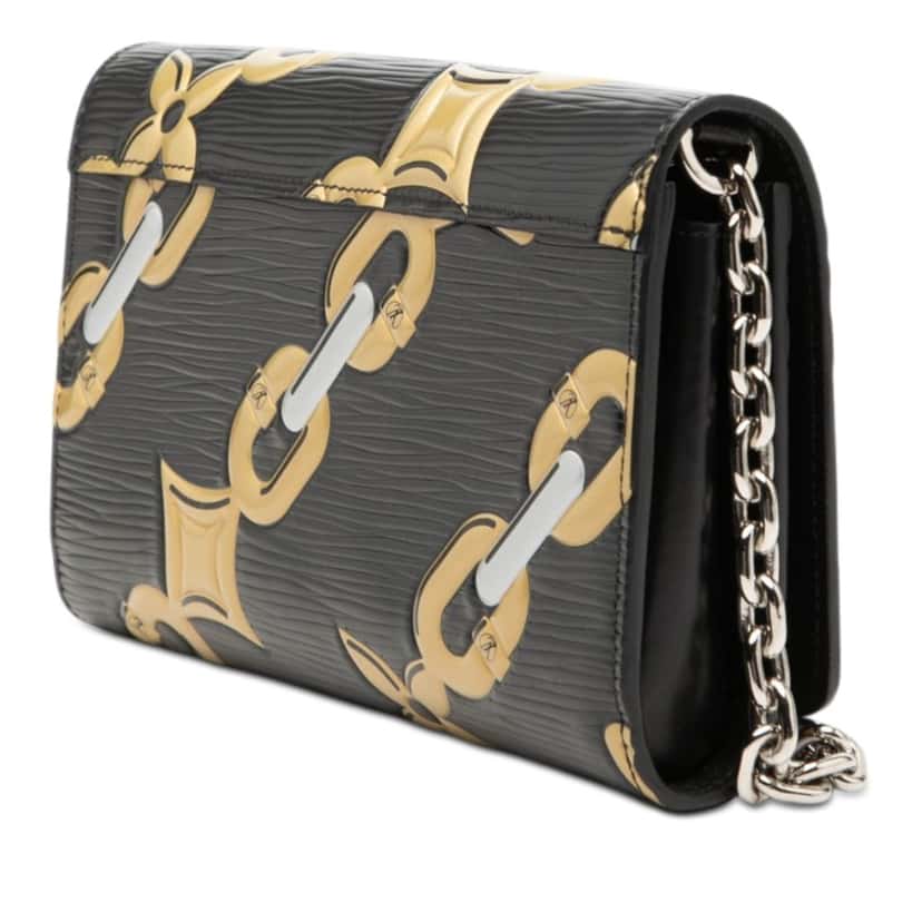 Louis Vuitton Epi Chain Flower Twist Wallet On Chain Black Leather Very good condition - Back View
