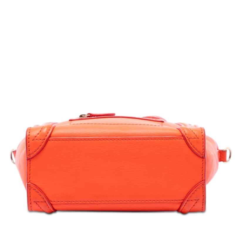 Celine Nano Leather Luggage Tote Orange Leather Very good condition - Inside View