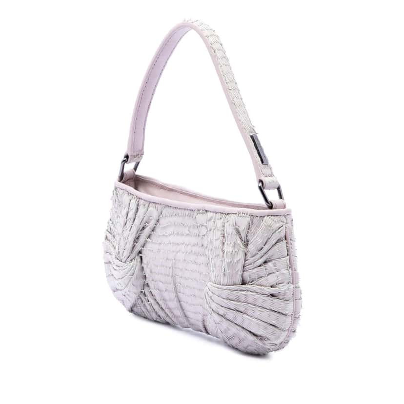 Burberry Prorsum Leather Fringed Shoulder Bag Purple Leather Very good condition - Back View