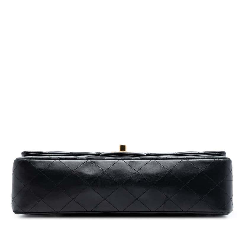 Chanel Medium Classic Lambskin Double Flap Black Leather Very good condition - Inside View