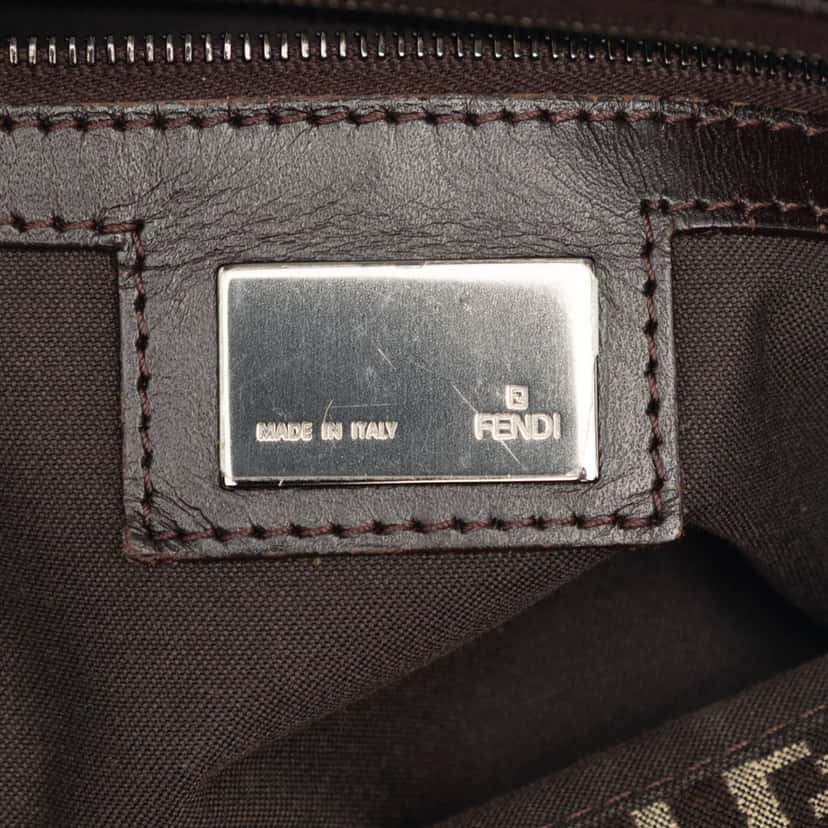 Fendi Zucchino Canvas Mamma Forever Brown Good condition - Box View