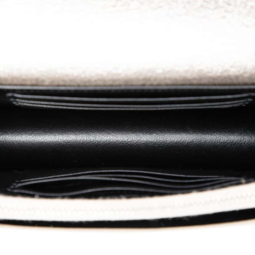 Saint Laurent Mini Metallic Calfskin Monogram Sunset Wallet on Chain Silver Leather Very good condition - Model View