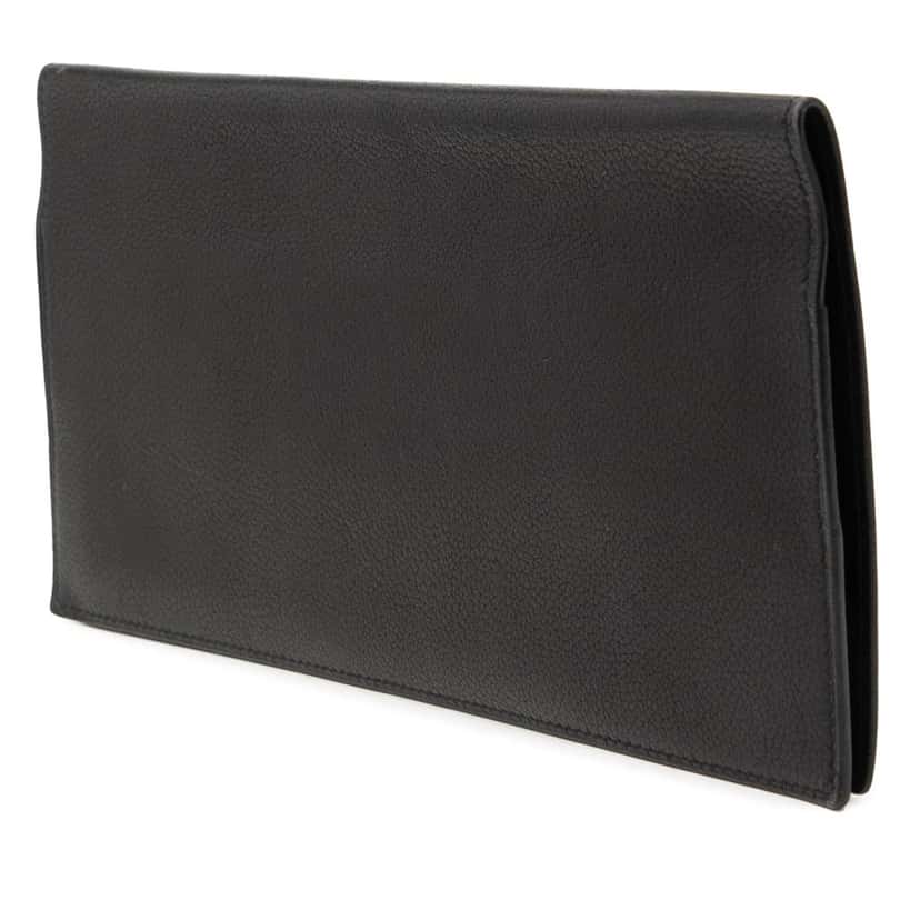 Hermès Leather Bifold Passport Holder Black Leather Very good condition - Back View