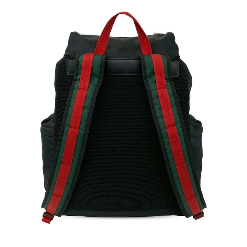 Gucci Canvas Techno Web Animalier Backpack Black Very good condition - Back View
