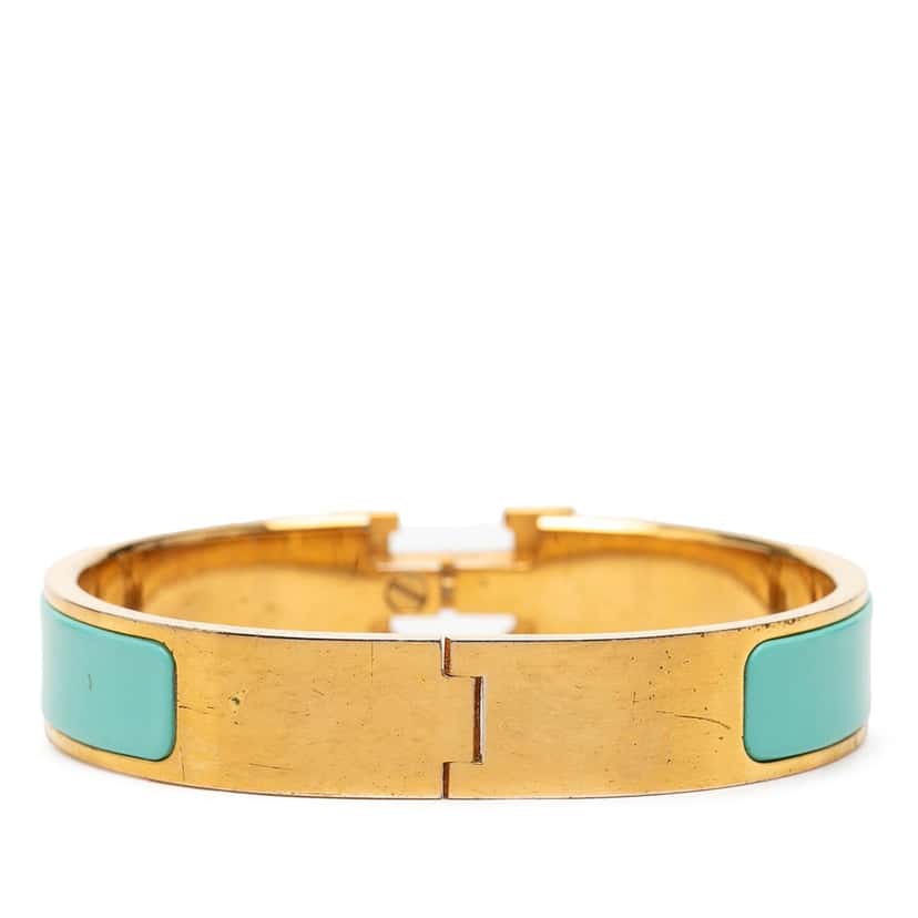 Hermès Narrow Enamel Clic H Bracelet PM Blue Very good condition - Inside View