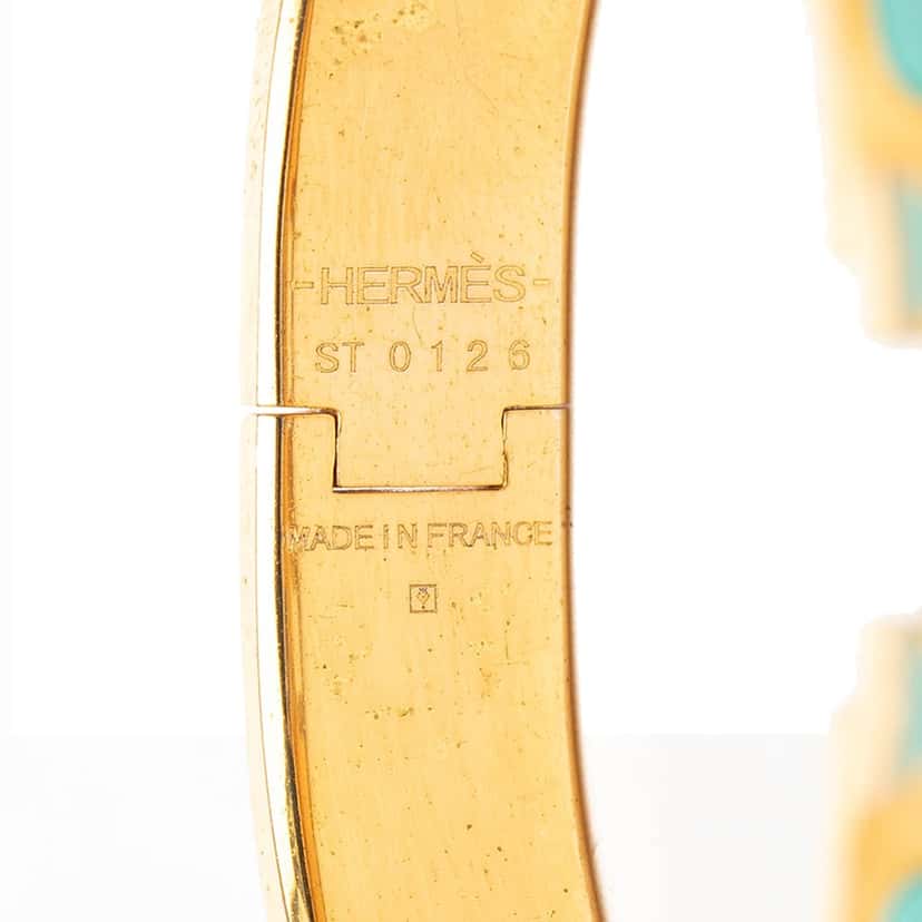 Hermès Narrow Enamel Clic H Bracelet PM Blue Very good condition - Model View