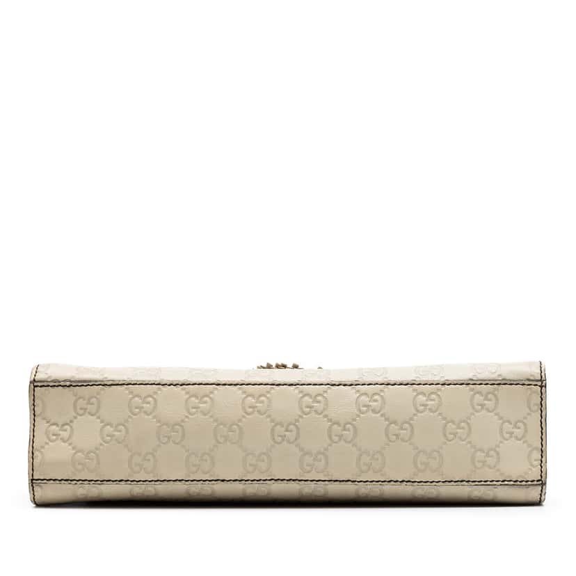 Gucci Medium Guccissima Emily Shoulder Bag White Leather Very good condition - Inside View
