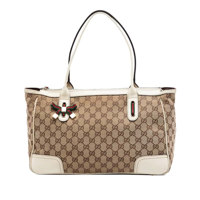 Gucci GG Canvas Web Princy Shoulder Bag Beige Very good condition - Front View