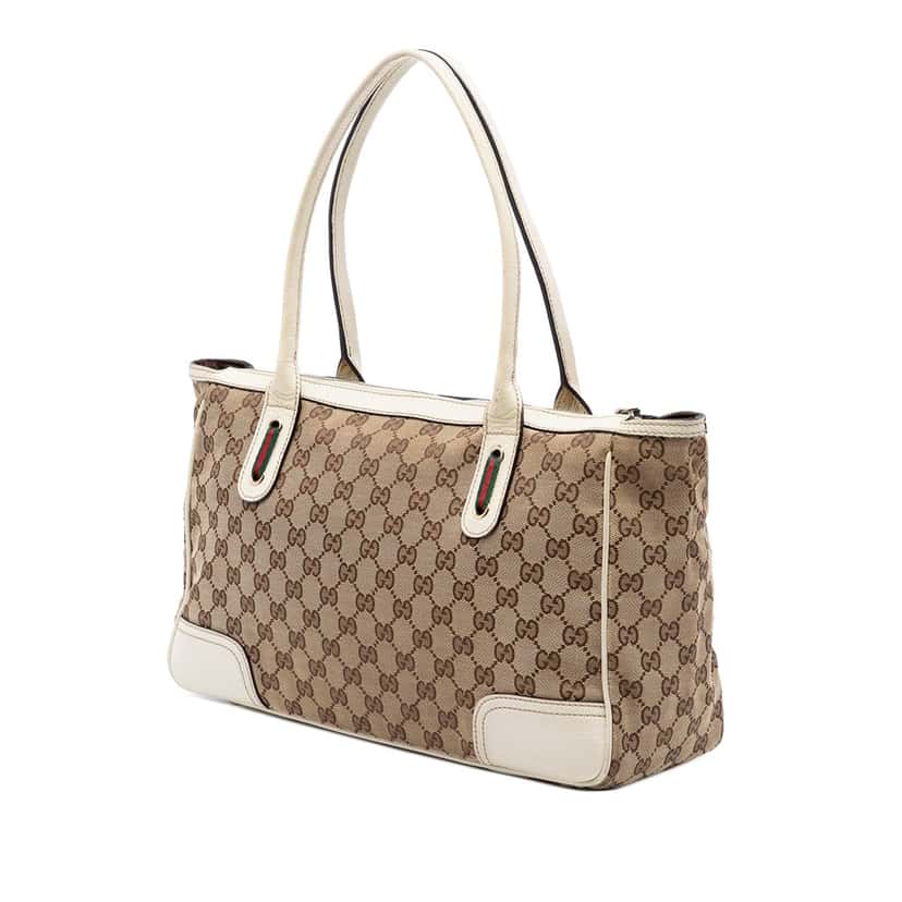 Gucci GG Canvas Web Princy Shoulder Bag Beige Very good condition - Back View