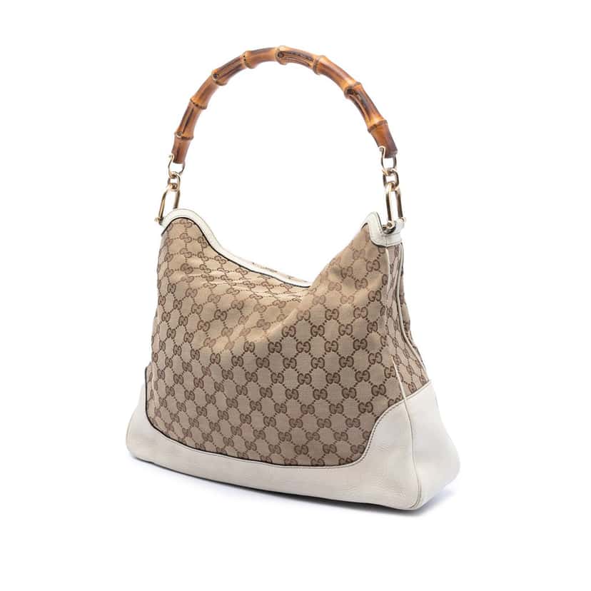 Gucci GG Canvas Bamboo Diana Satchel Beige Very good condition - Back View