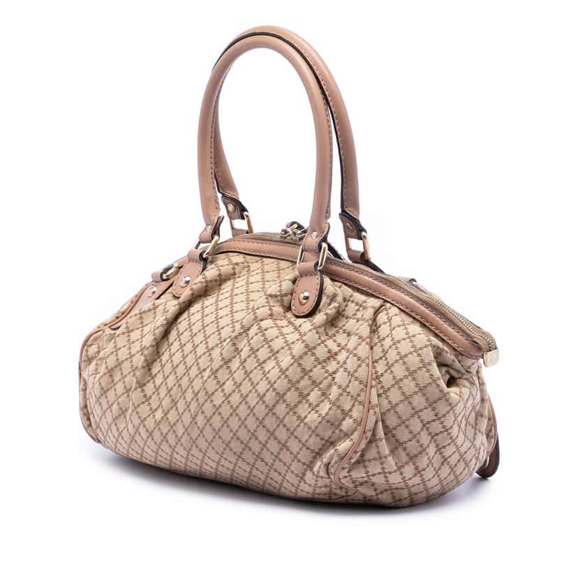 Gucci Diamante Canvas Sukey Satchel Beige Very good condition - Back View