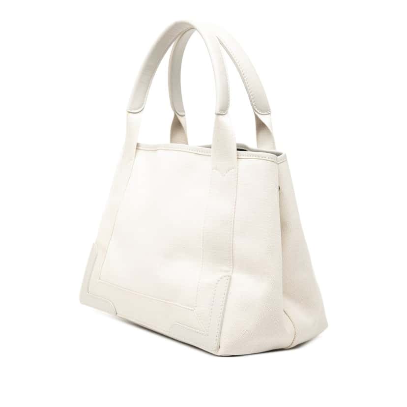Balenciaga Canvas Navy Cabas Tote S White Very good condition - Back View