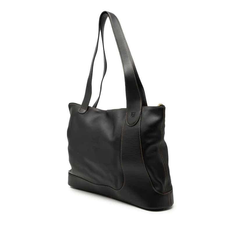 LOEWE Leather Anagram Tote Black Leather Very good condition - Back View