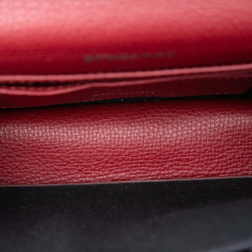 Burberry Small Leather and House Check Canvas Derby Macken Crossbody Red Leather Very good condition - Model View