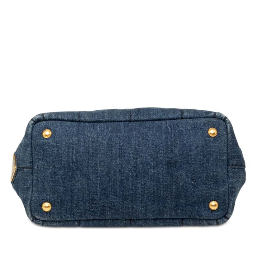 Prada Small Denim Canapa Logo Satchel Blue Very good condition - Inside View