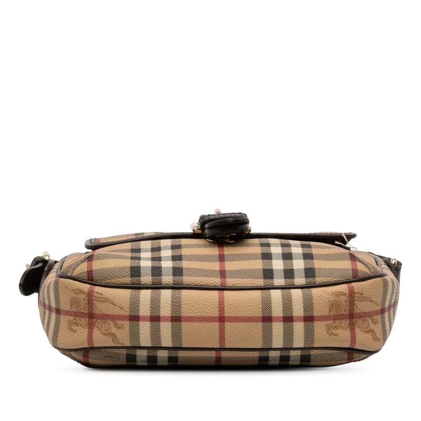 Burberry Haymarket Check Coated Canvas Crossbody Beige Good condition - Inside View
