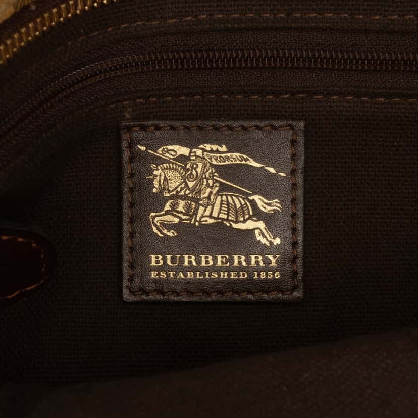 Burberry Haymarket Check Coated Canvas Crossbody Beige Good condition - Box View